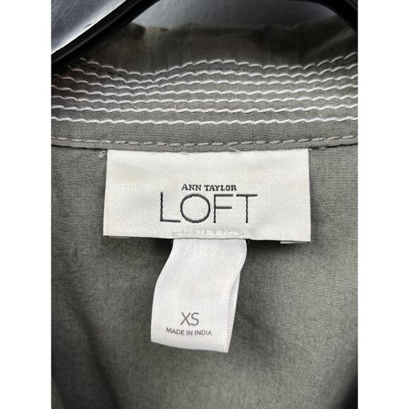 Ann Taylor Loft‎ Jacket Womens XS green utility Casual Pockets Button front - Picture 3 of 7